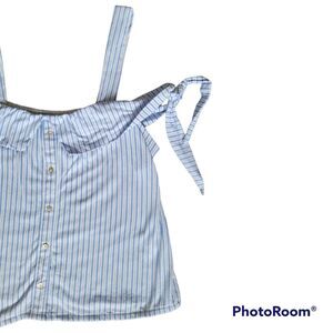 CANDIE'S BLUE & WHITE STRIPE TANK TOP - S